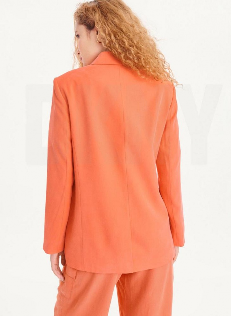 Orange Women's DKNY Frosted Twill Blazers | Australia-D1239