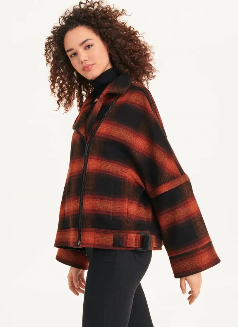 Orange Women's DKNY Long Sleeve Drop Shoulder Jackets | Australia-D0472