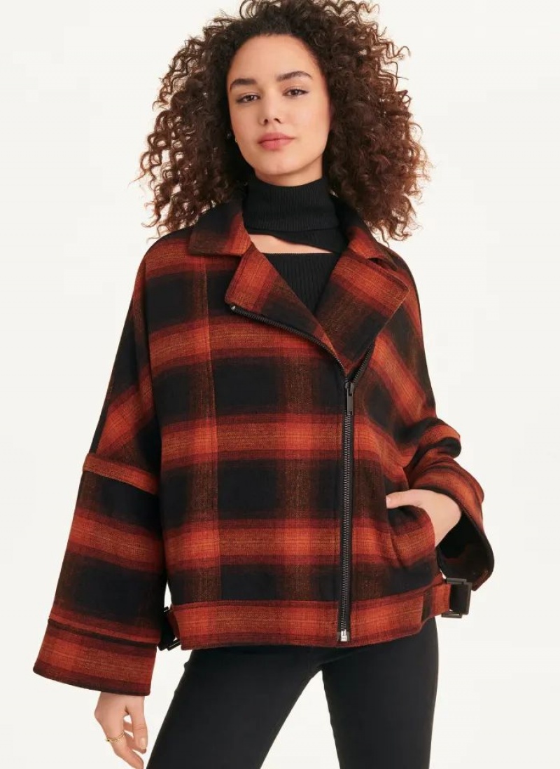 Orange Women\'s DKNY Long Sleeve Drop Shoulder Jackets | Australia-D0472