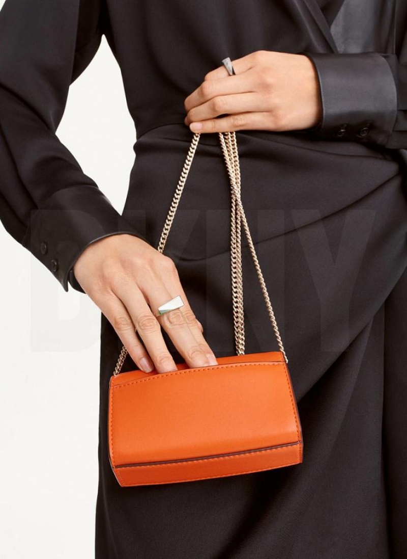 Orange Women's DKNY Millie Micro Flap Crossbody Bags | Australia-D0185