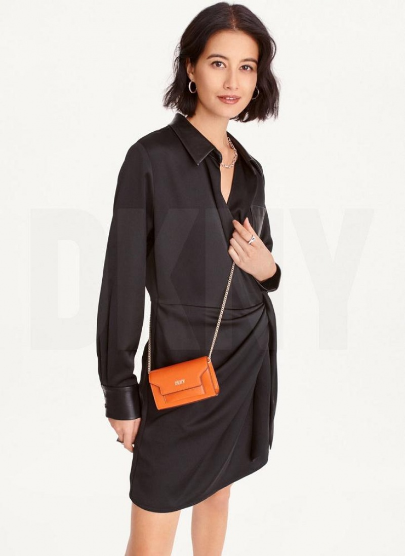 Orange Women's DKNY Millie Micro Flap Crossbody Bags | Australia-D0185