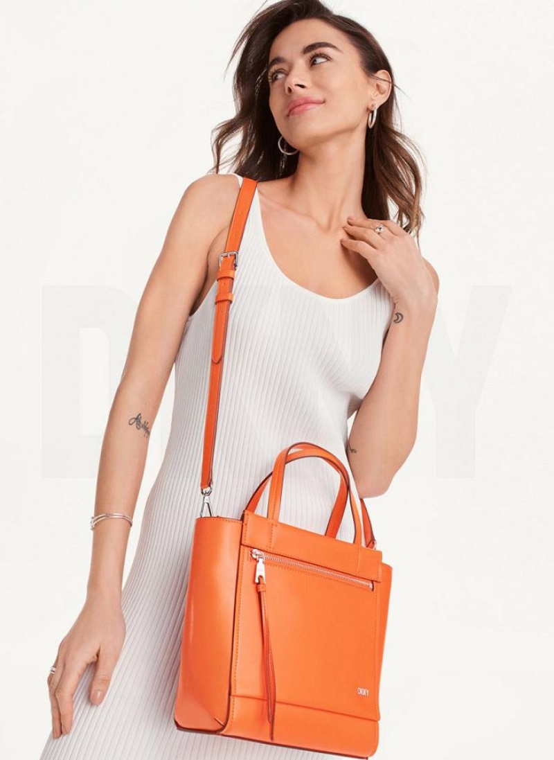 Orange Women's DKNY Pax North-South Tote Bags | Australia-D0179