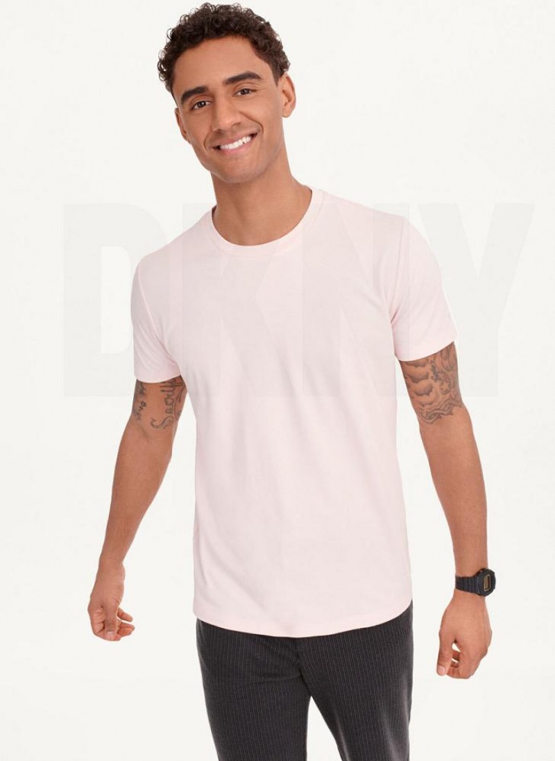 Pink Men\'s DKNY Cotton Poly Pique T Shirts | Australia-D0565