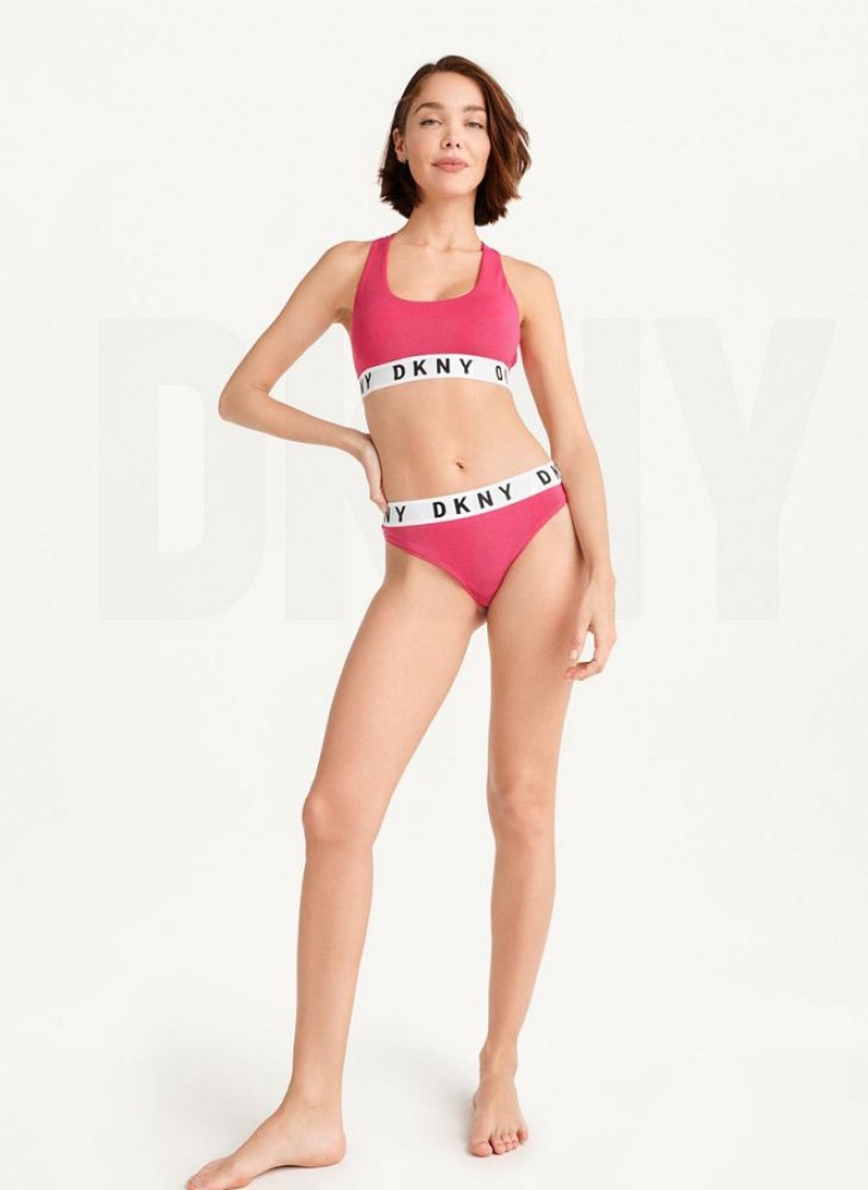 Pink Women's DKNY Cozy BF Thong | Australia-D0965