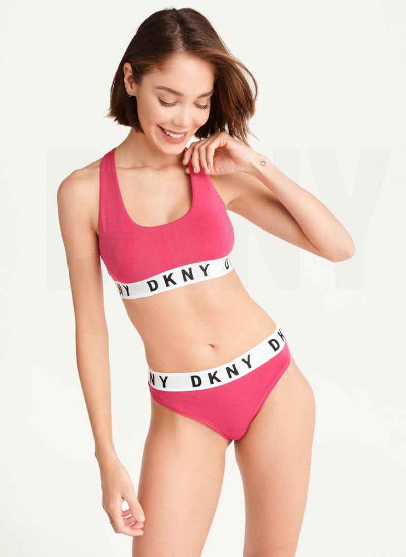 Pink Women's DKNY Cozy BF Thong | Australia-D0965