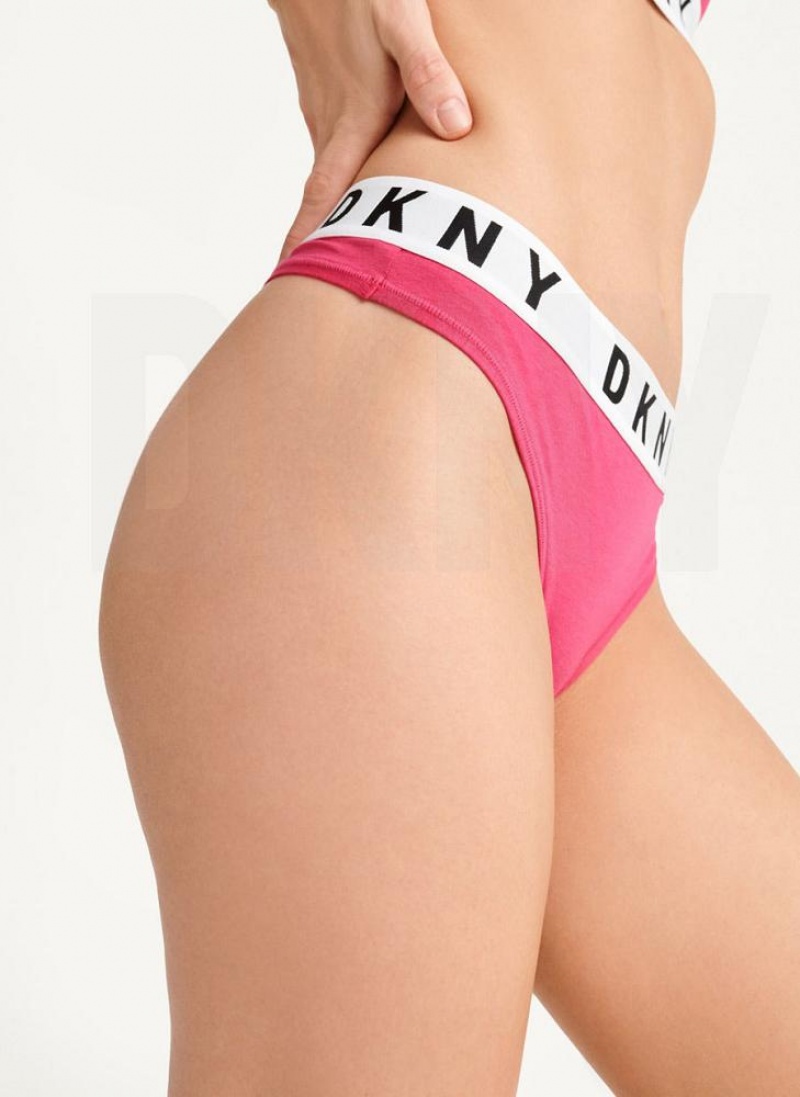 Pink Women's DKNY Cozy BF Thong | Australia-D0965