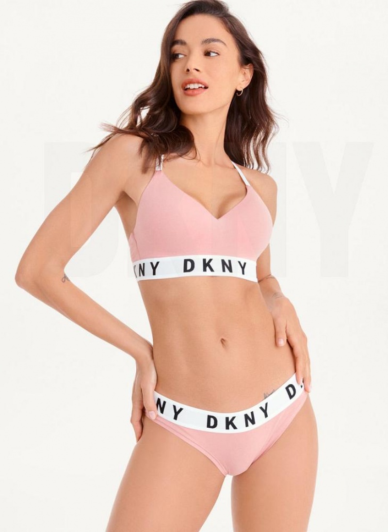 Pink Women's DKNY Cozy Boyfriend Bikini Panties | Australia-D0419