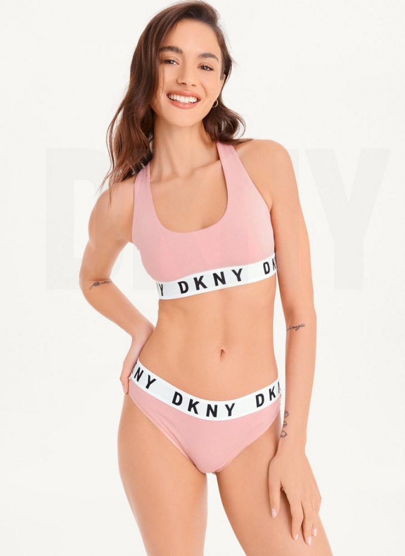 Pink Women's DKNY Cozy Boyfriend Racerback Bras | Australia-D0270