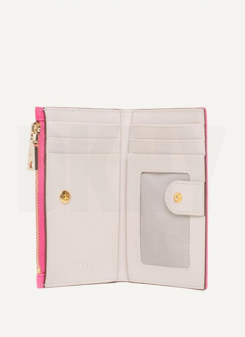 Pink Women's DKNY Elsa Bifold Card Holder Wallets | Australia-D0338
