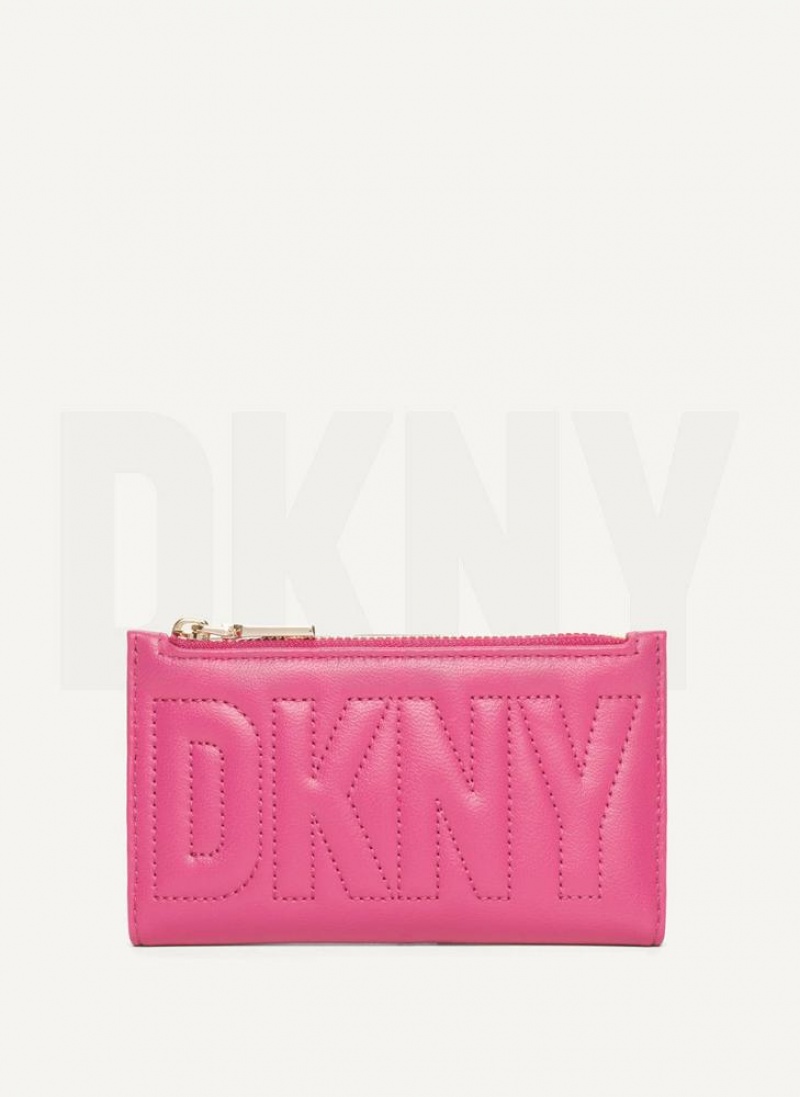 Pink Women\'s DKNY Elsa Bifold Card Holder Wallets | Australia-D0338