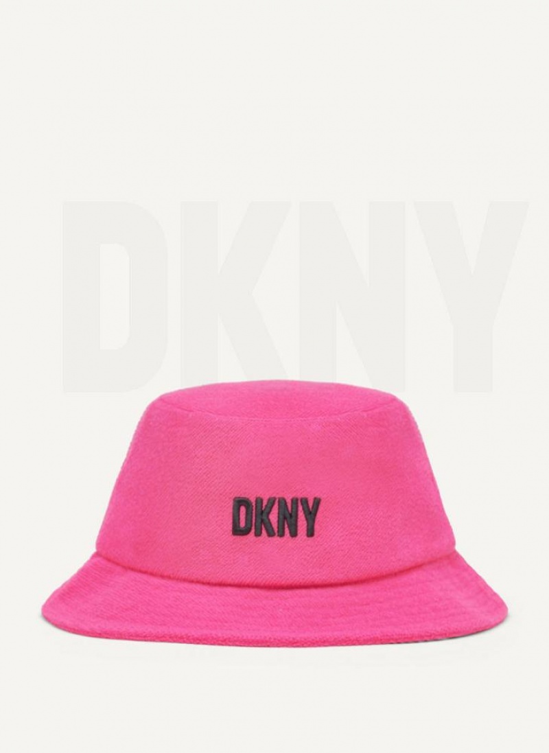 Pink Women\'s DKNY French Terry Bucket Hats | Australia-D1745