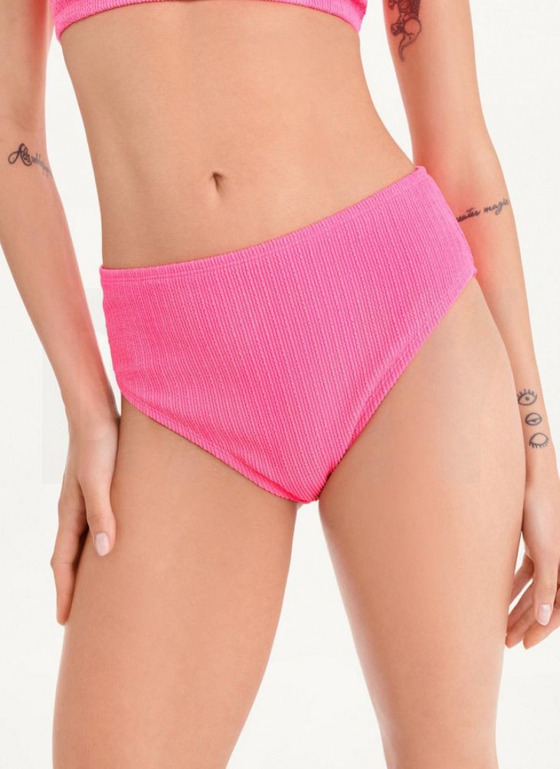 Pink Women\'s DKNY High Waisted Bikini Bottom | Australia-D0474