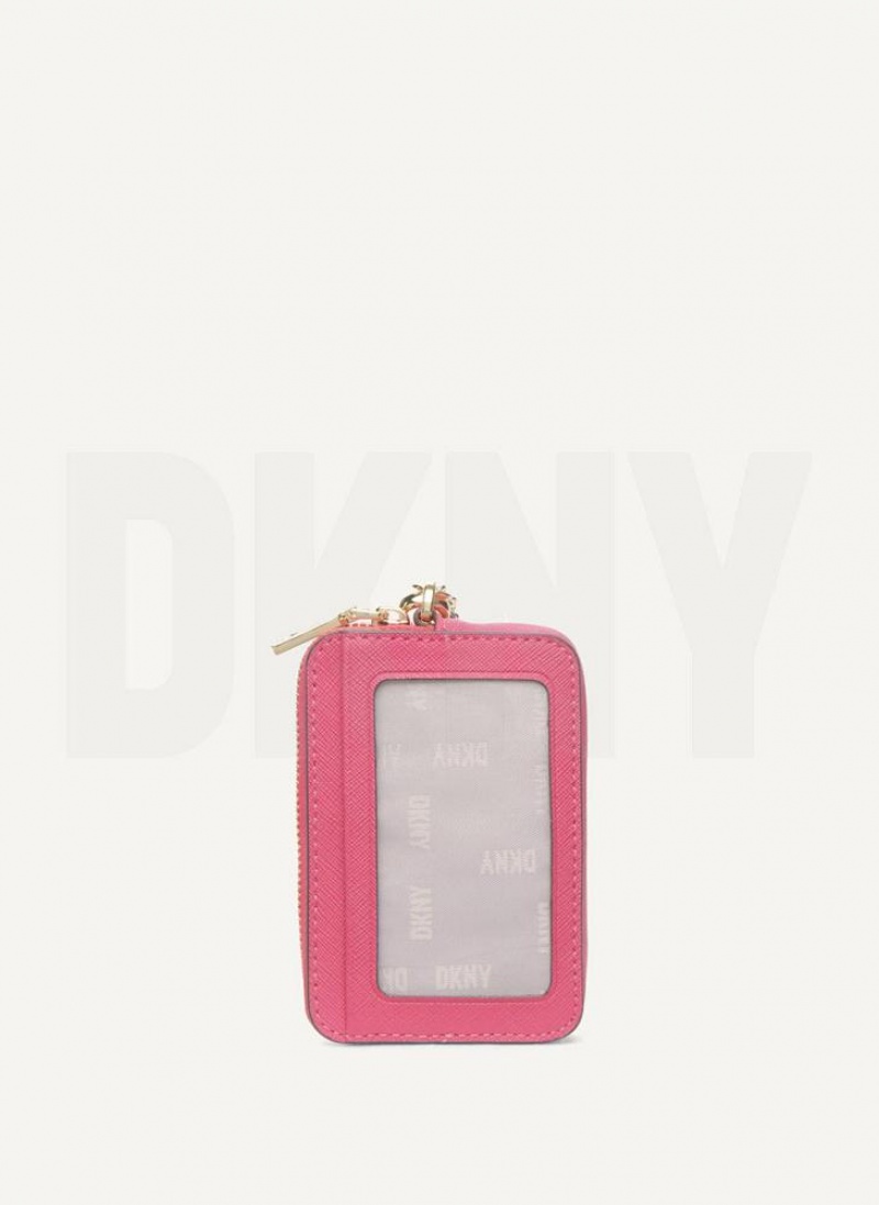 Pink Women's DKNY Sidney Card Pouch Wallets | Australia-D1086