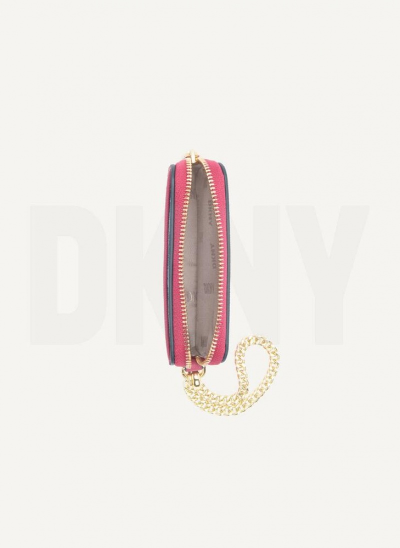 Pink Women's DKNY Sidney Card Pouch Wallets | Australia-D1086