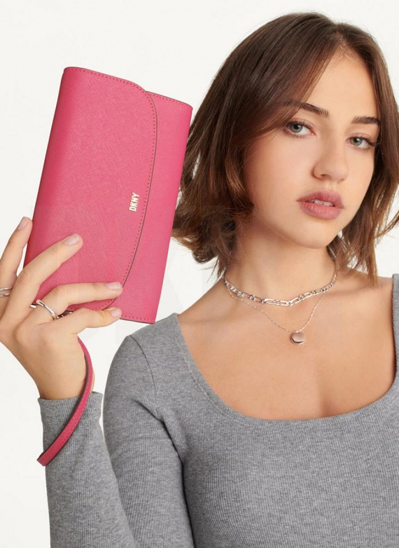 Pink Women's DKNY Sidney On A Chain Wallets | Australia-D0454