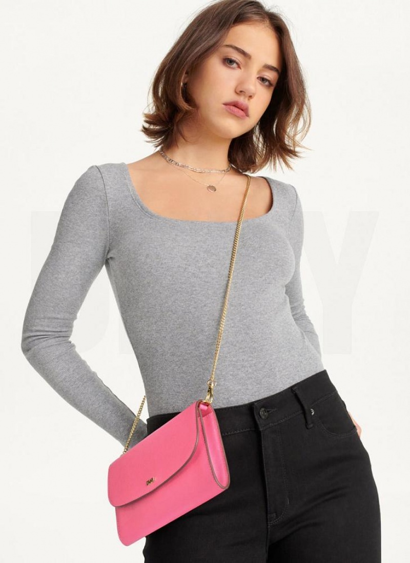 Pink Women's DKNY Sidney On A Chain Wallets | Australia-D0454