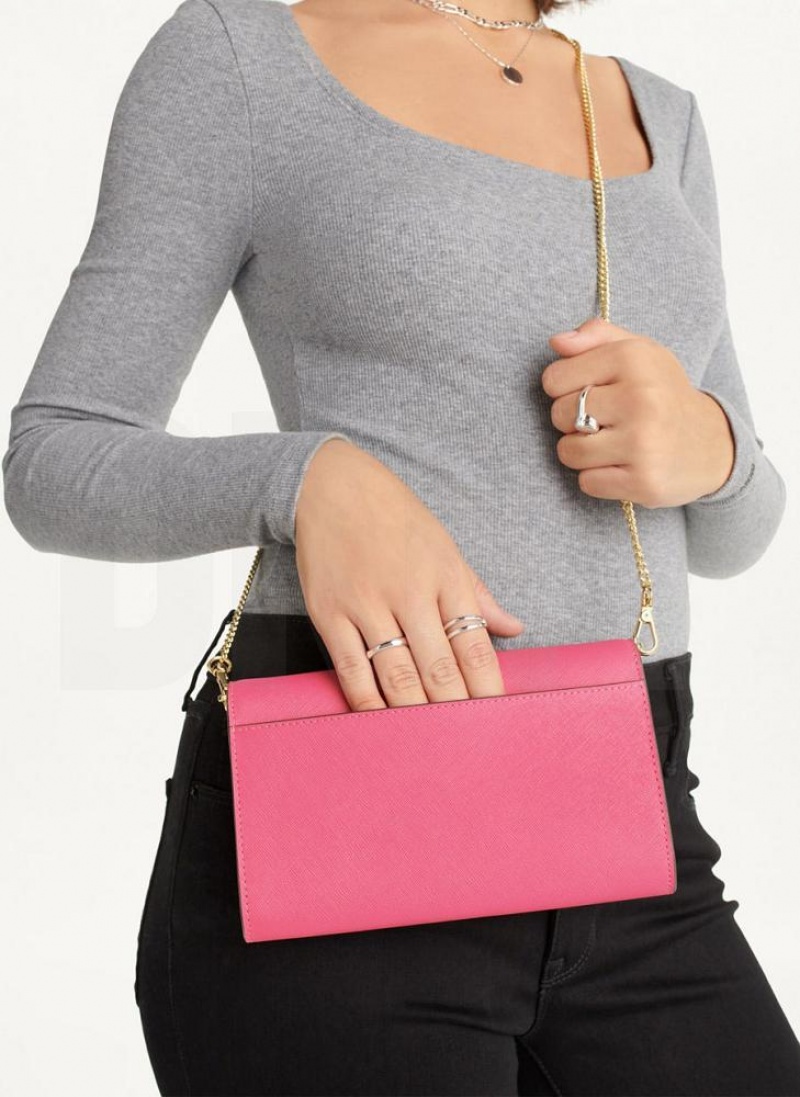 Pink Women's DKNY Sidney On A Chain Wallets | Australia-D0454