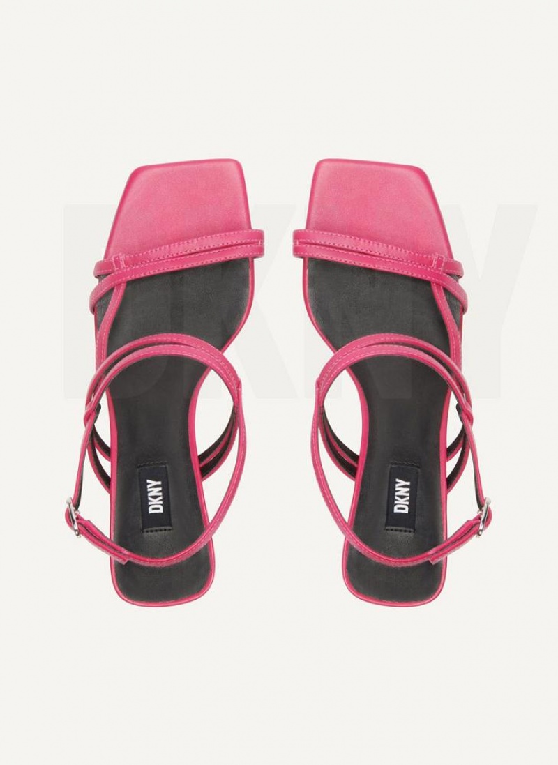 Pink Women's DKNY Strappy Heel Sandals | Australia-D0771