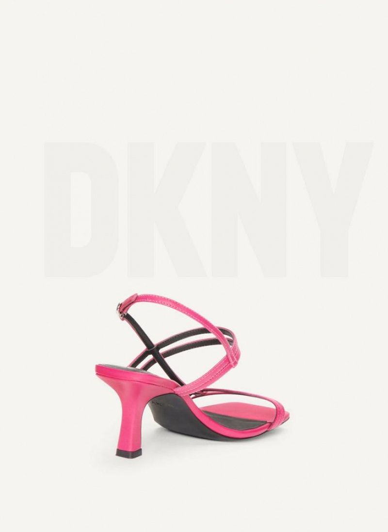 Pink Women's DKNY Strappy Heel Sandals | Australia-D0771
