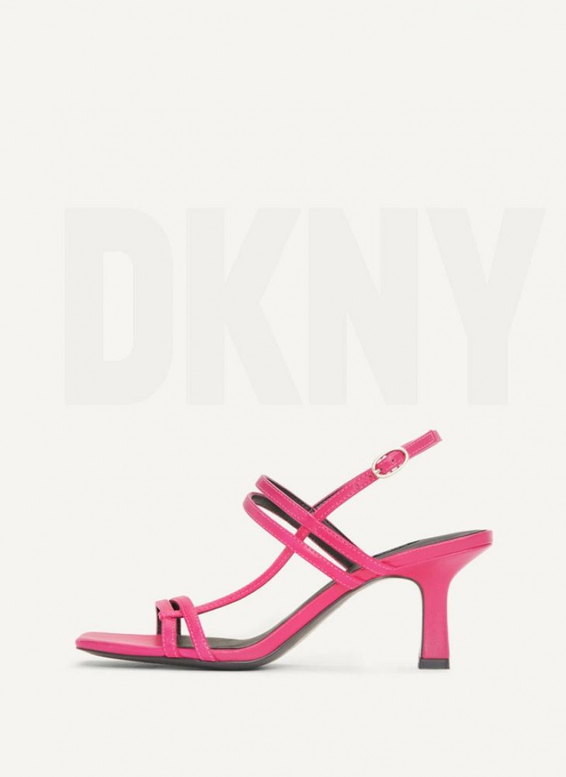 Pink Women\'s DKNY Strappy Heel Sandals | Australia-D0771