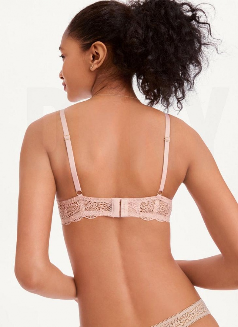 Pink Women's DKNY Superior Lace Balconette Bras | Australia-D0437