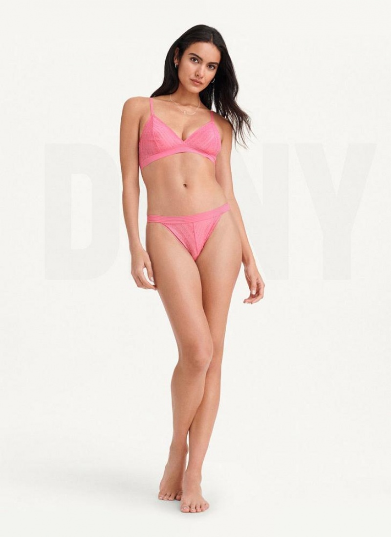 Pink Women's DKNY Table Tops Lace Bikini Bras | Australia-D0285