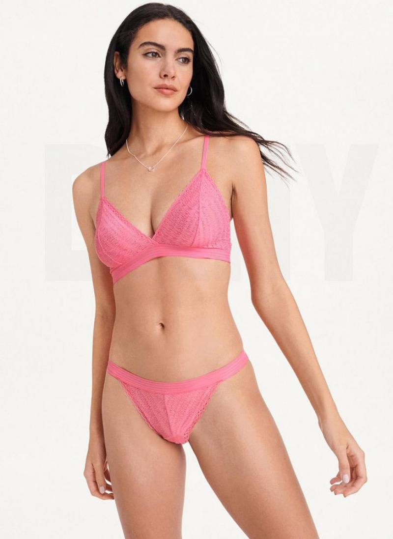 Pink Women\'s DKNY Table Tops Lace Bikini Bras | Australia-D0285