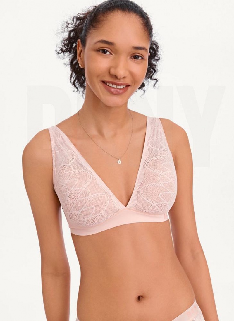 Pink Women\'s DKNY Table Tops Lace Bras | Australia-D0215