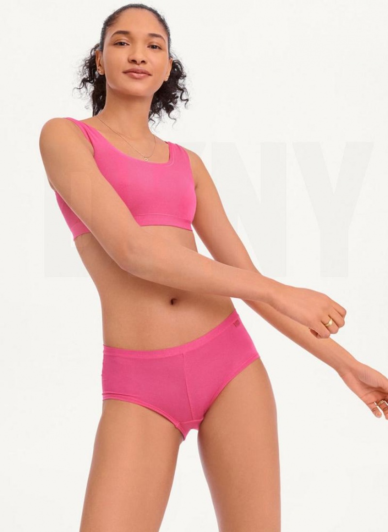 Pink Women's DKNY Table Tops Modal Boyshort Panties | Australia-D0660