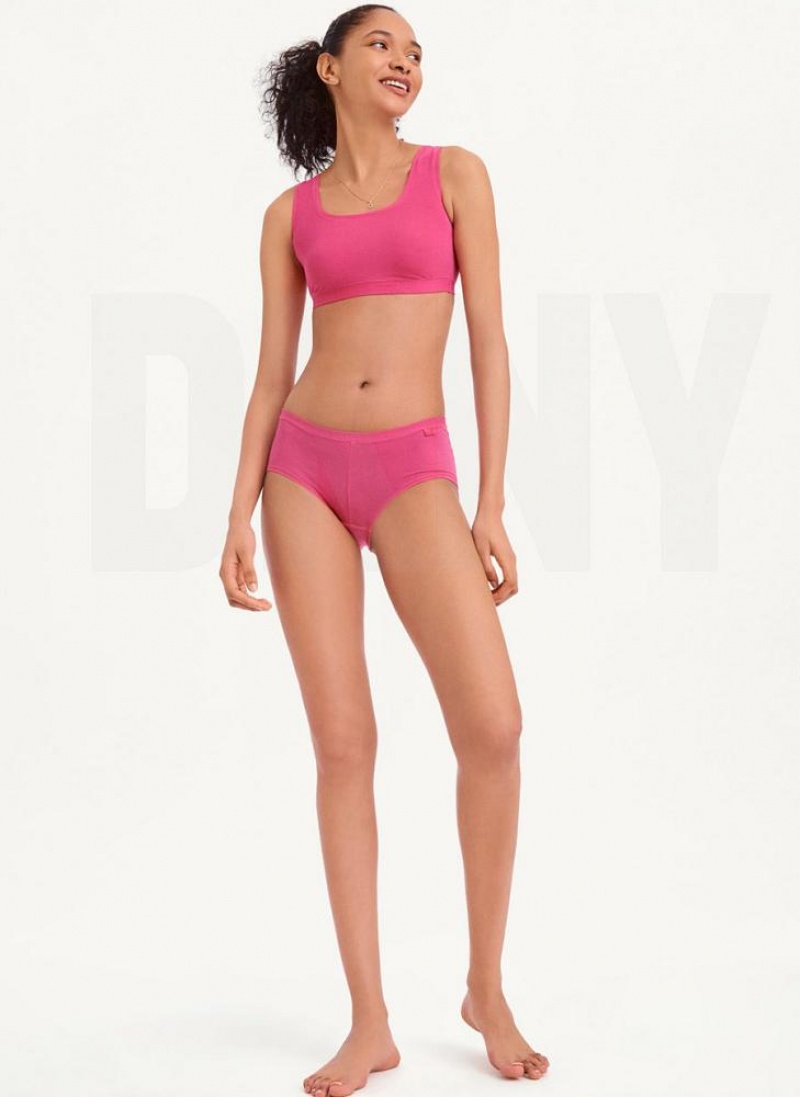 Pink Women's DKNY Table Tops Modal Boyshort Panties | Australia-D0660