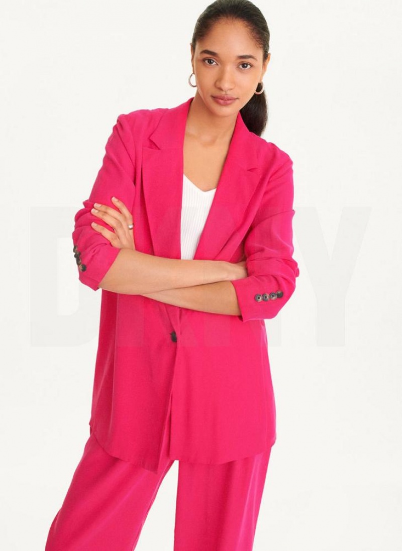Pink Women's DKNY Twill Blazer Jumpsuits | Australia-D0557