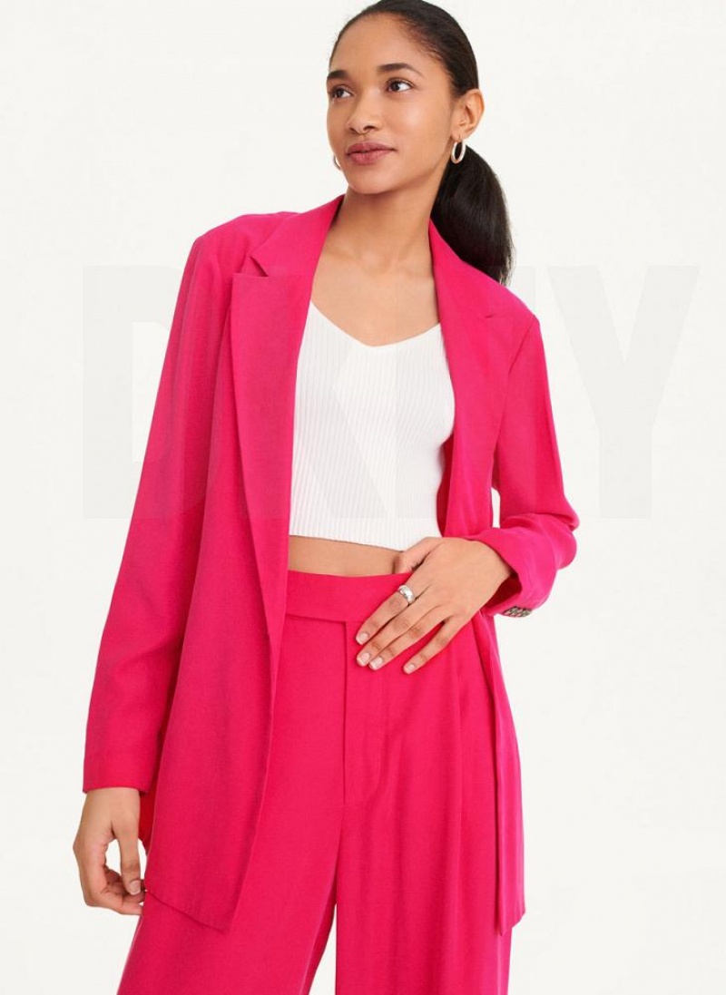 Pink Women\'s DKNY Twill Blazers | Australia-D1538