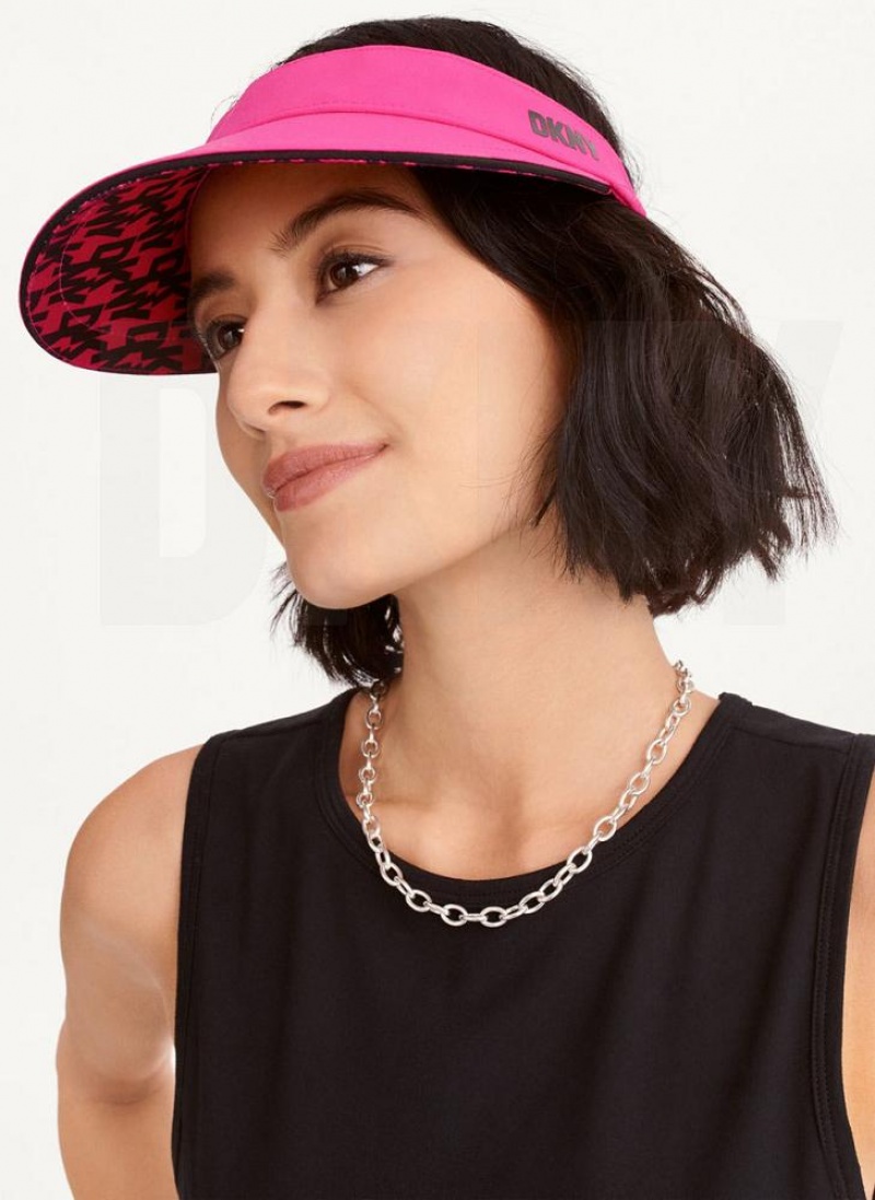 Pink Women's DKNY Underbrim Visor Hats | Australia-D1851