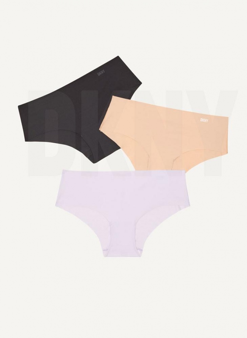 Purple Women\'s DKNY 3 Pack Hipster Panties | Australia-D1288