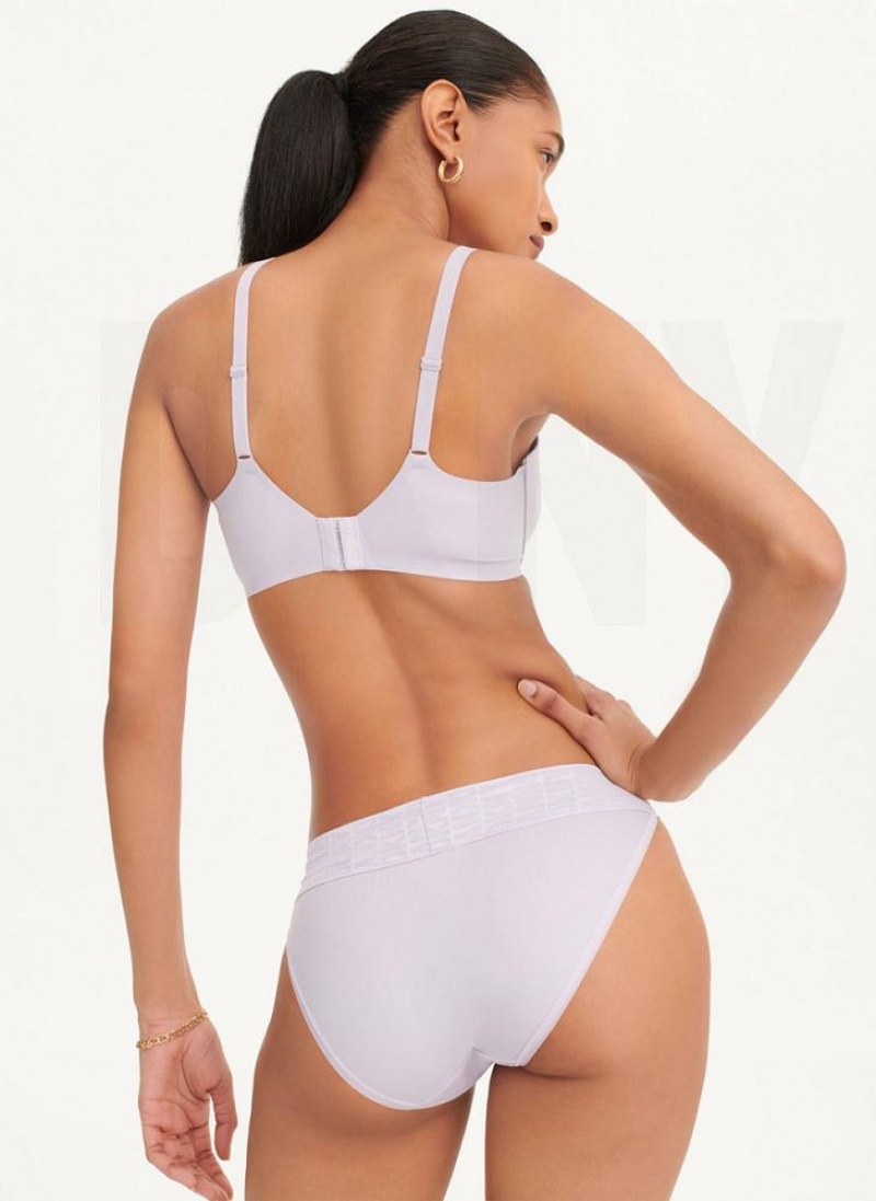 Purple Women's DKNY Logo Waistband Stretch Bikini Panties | Australia-D1267