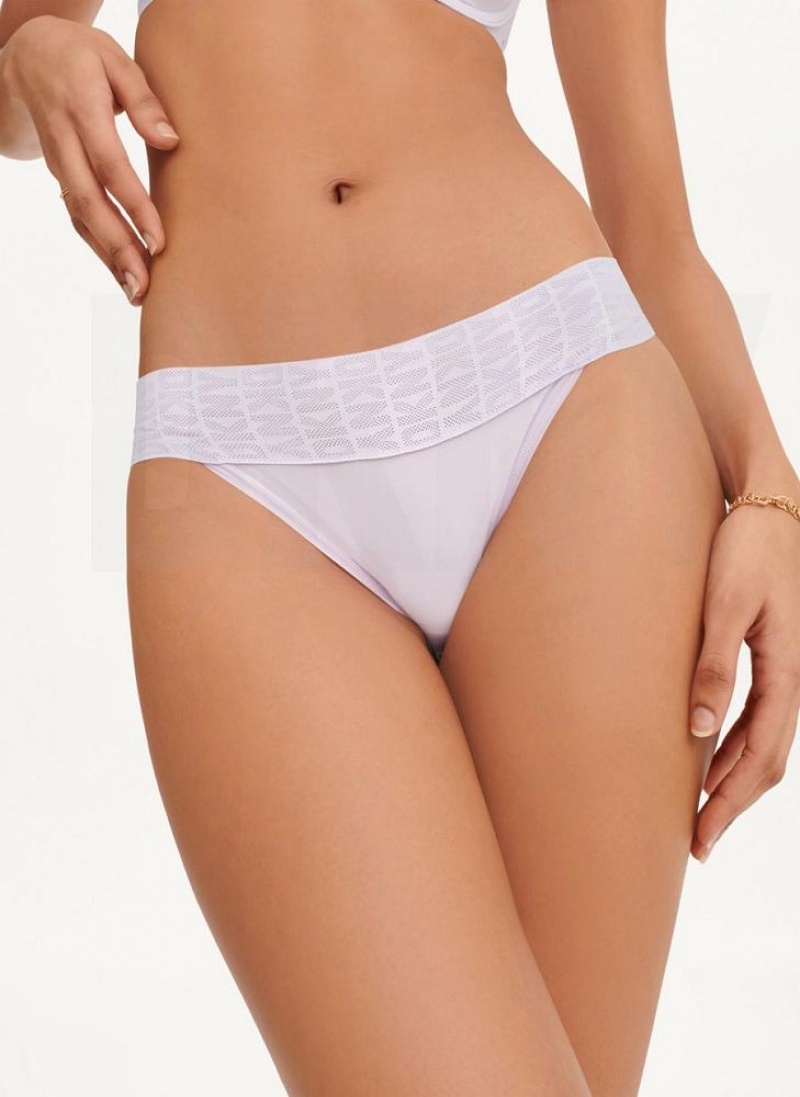 Purple Women\'s DKNY Logo Waistband Stretch Bikini Panties | Australia-D1267