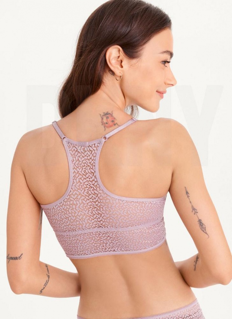 Purple Women's DKNY Modern Lace Longline Racerback Bras | Australia-D1528