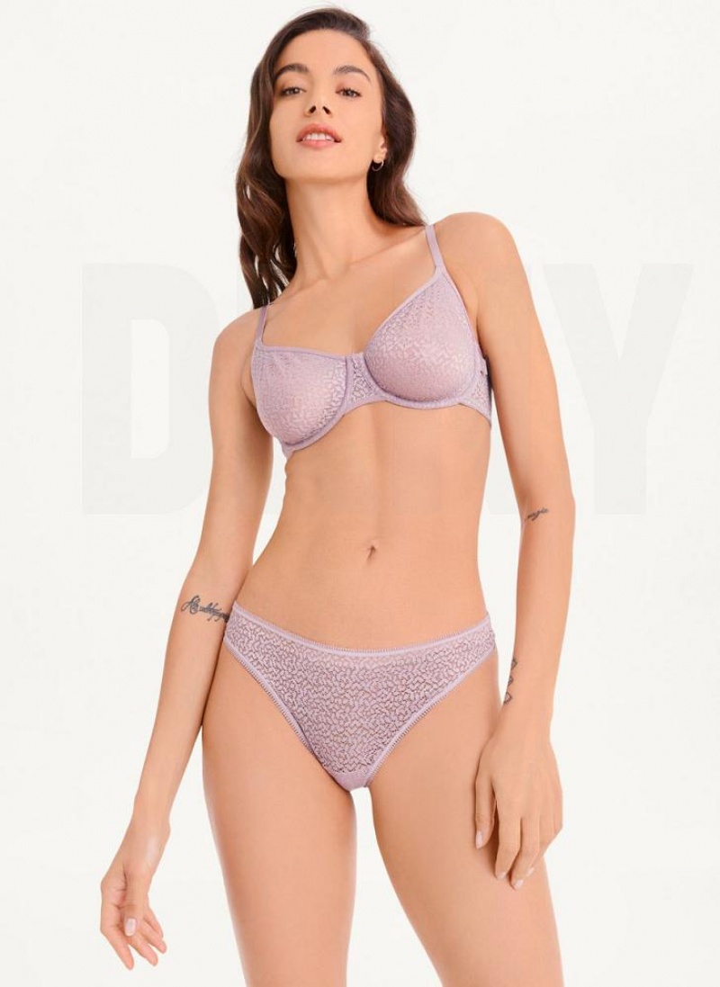 Purple Women's DKNY Modern Lace Thong | Australia-D1350