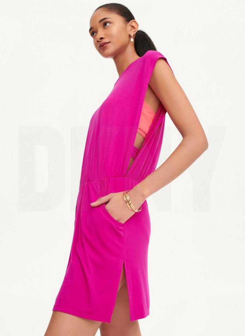 Purple Women's DKNY Open Side Tunic Swimsuits | Australia-D1262