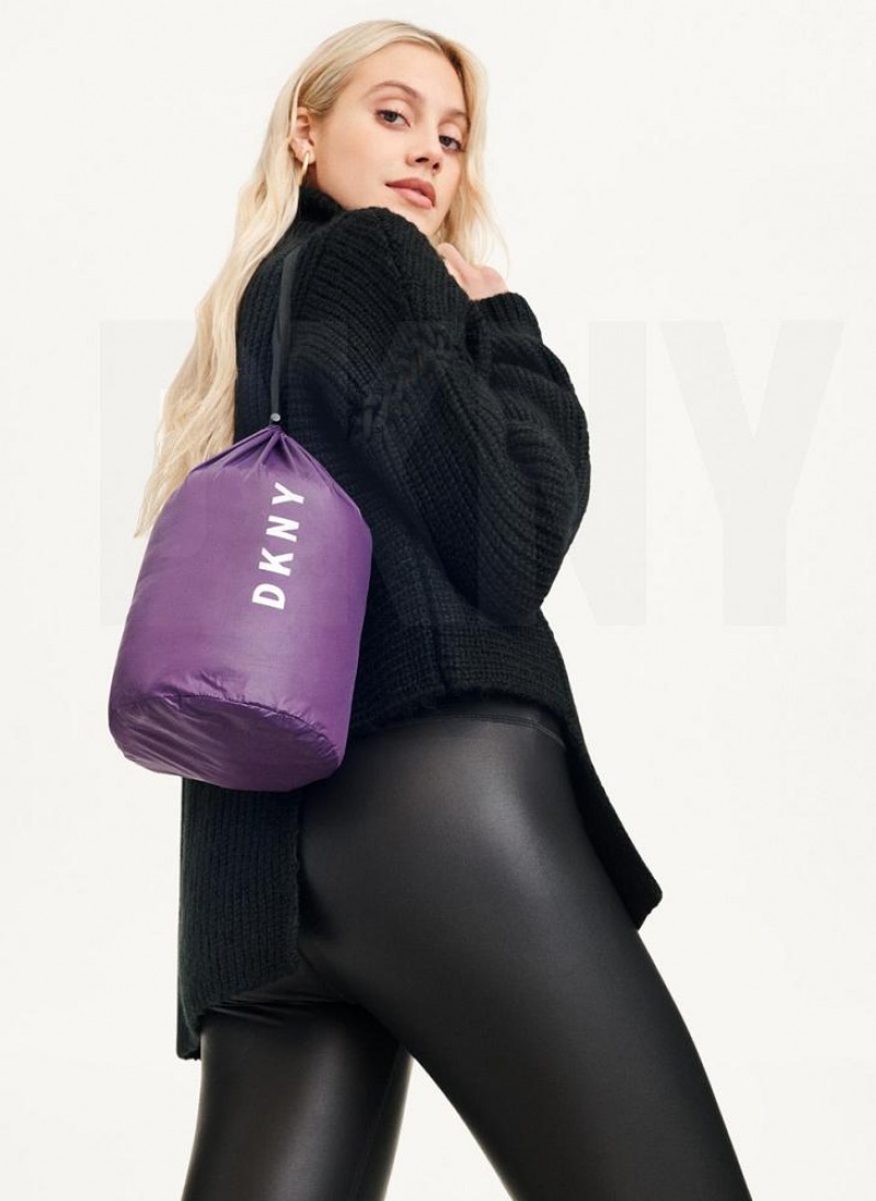 Purple Women's DKNY Packable Puffer Jacket | Australia-D0862