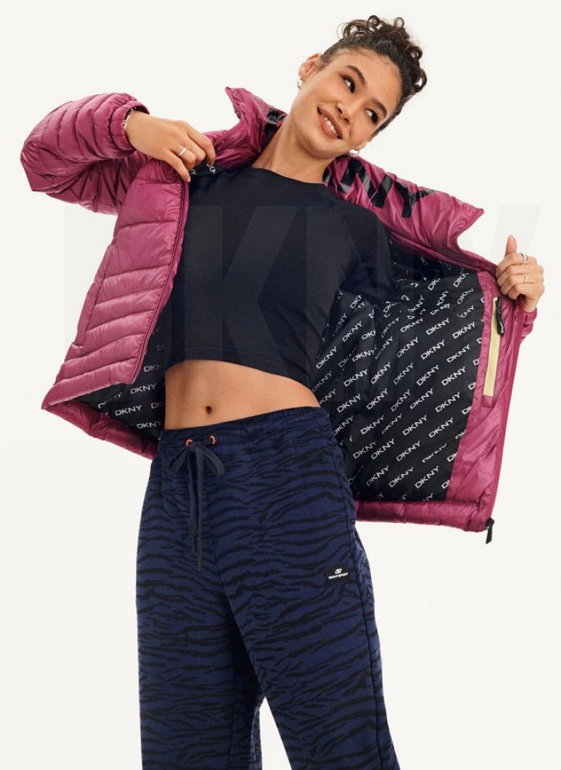 Purple Women's DKNY Packable With Bag Puffer Jacket | Australia-D1301