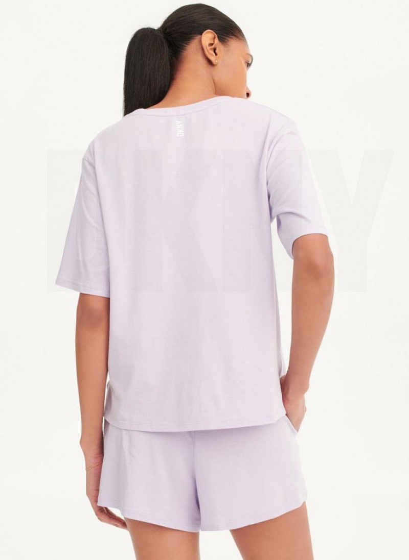 Purple Women's DKNY Top & Boxer Sleep Set Pajamas | Australia-D0247