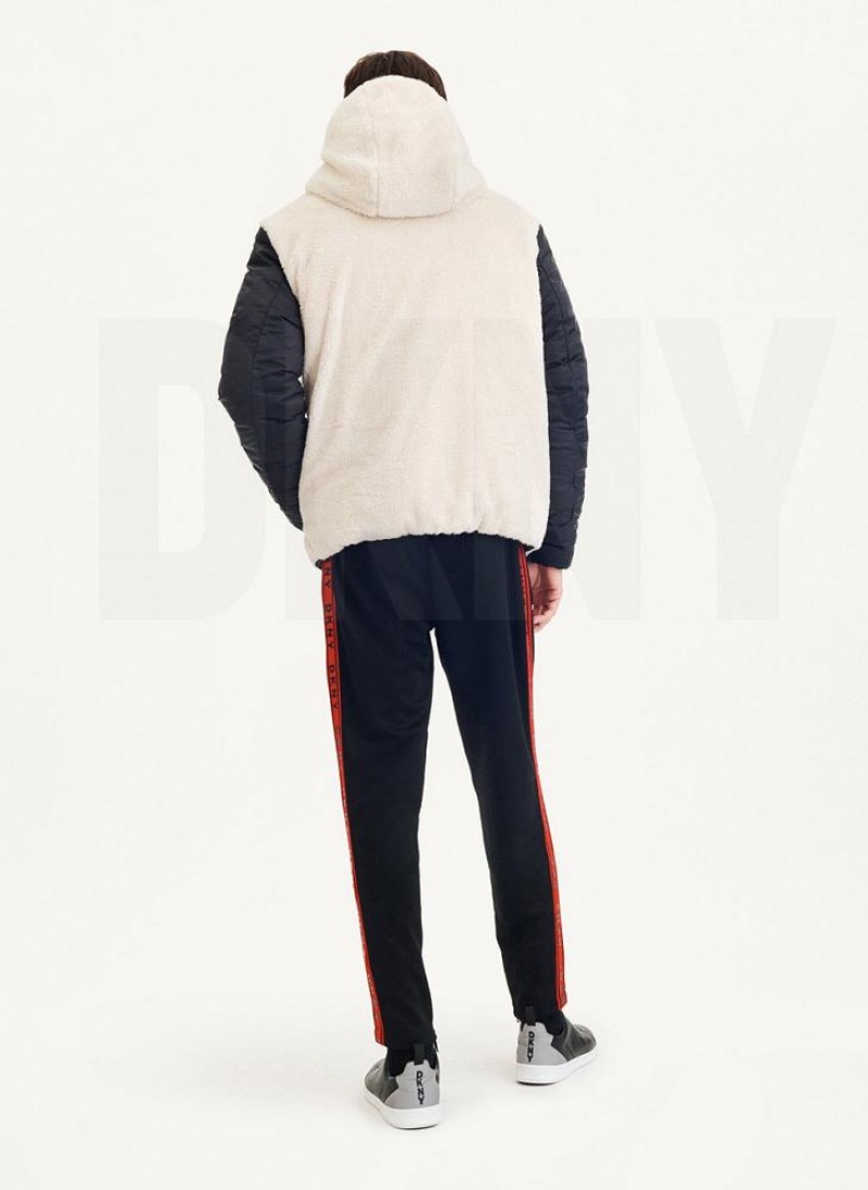 Red Men's DKNY Quilted Reversible Sherpa Jackets | Australia-D0551