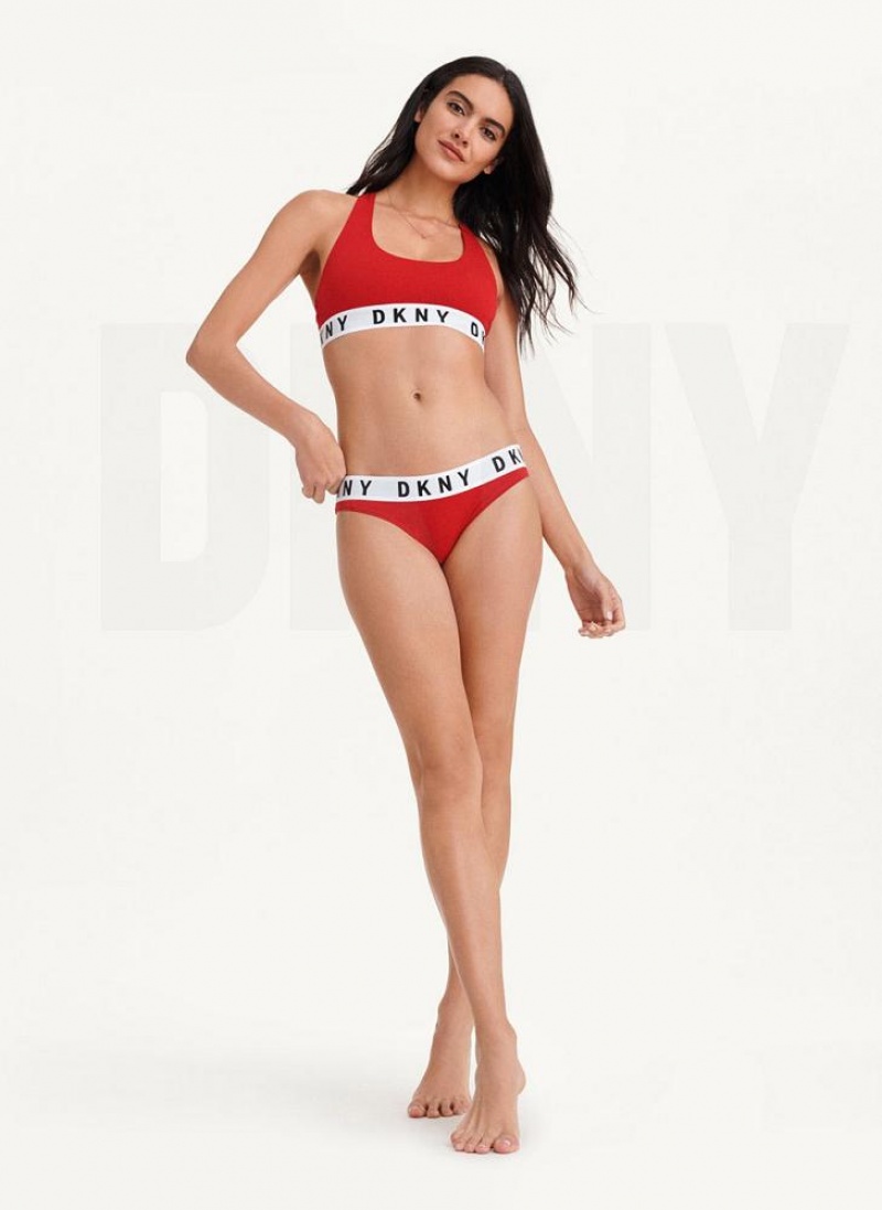Red Women's DKNY Cozy Boyfriend Bikini Panties | Australia-D1321