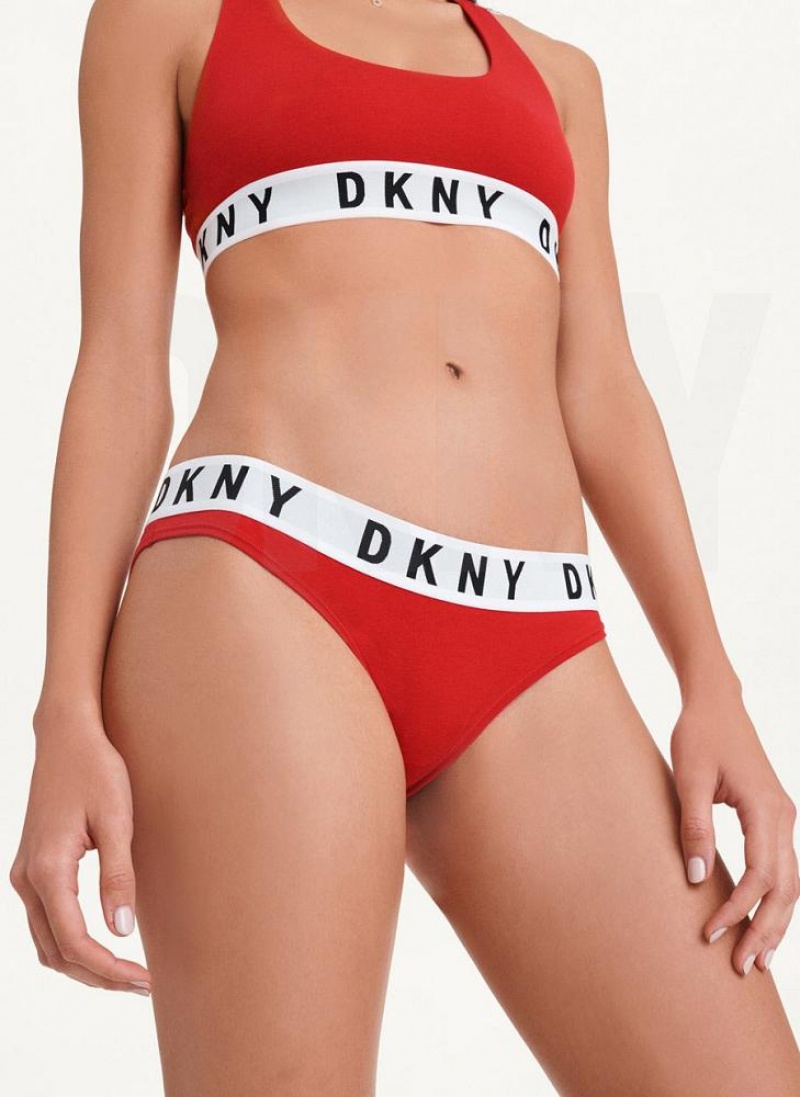 Red Women's DKNY Cozy Boyfriend Bikini Panties | Australia-D1321