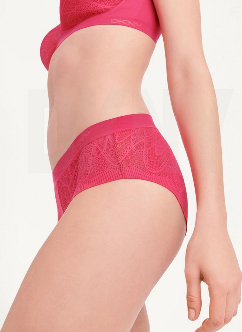 Red Women's DKNY Lace Comfort Hipster Panties | Australia-D0931