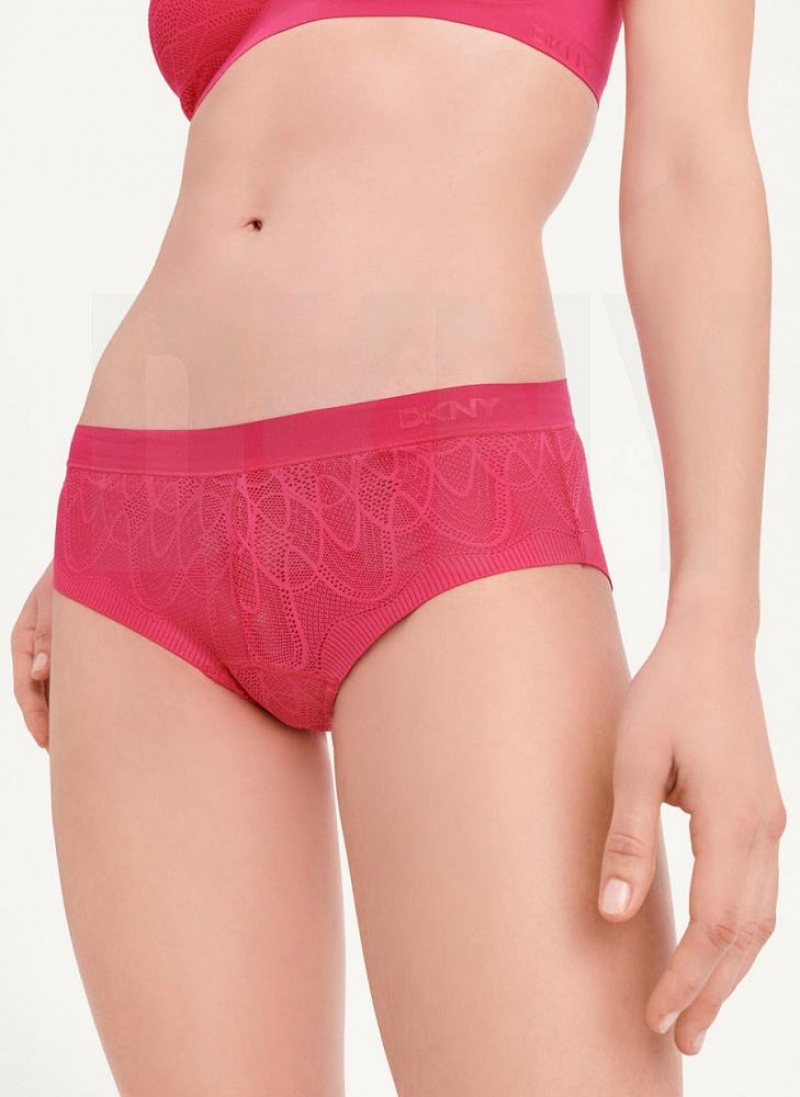 Red Women's DKNY Lace Comfort Hipster Panties | Australia-D0931