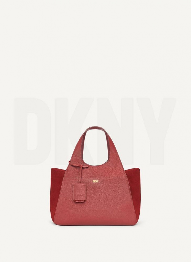 Red Women's DKNY The Medium Effortless Tote Bags | Australia-D1593