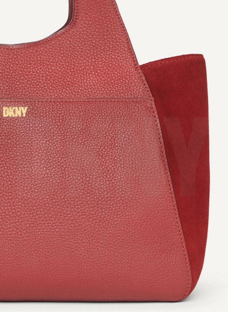 Red Women's DKNY The Medium Effortless Tote Bags | Australia-D1593