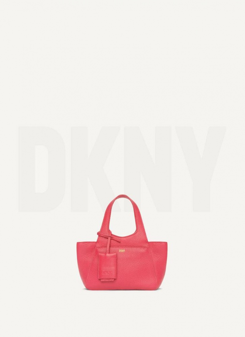 Red Women's DKNY The Mini Effortless Tote Crossbody Bags | Australia-D1757